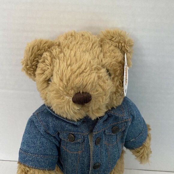 Hard Rock Cafe INDIANAPOLI 1990s Honey TEDDY BEAR Plush  Denim Jacket Vtg - Picture 3 of 8